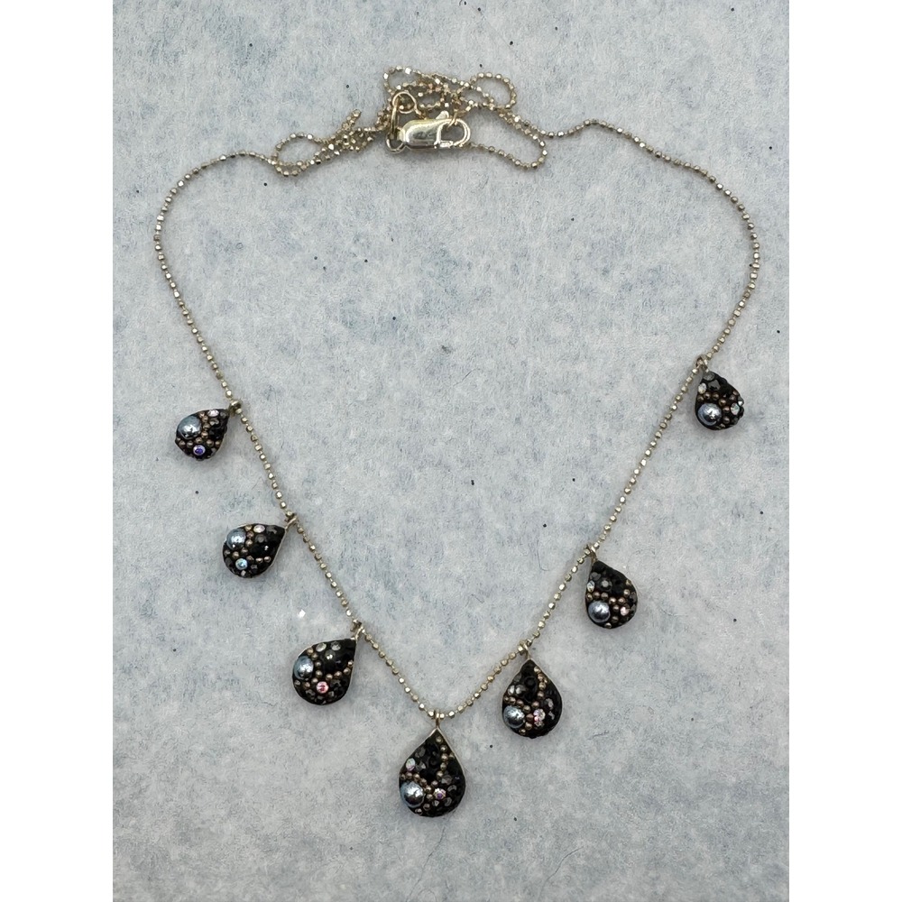 Mosaico Sterling Silver Black Crystal Necklace